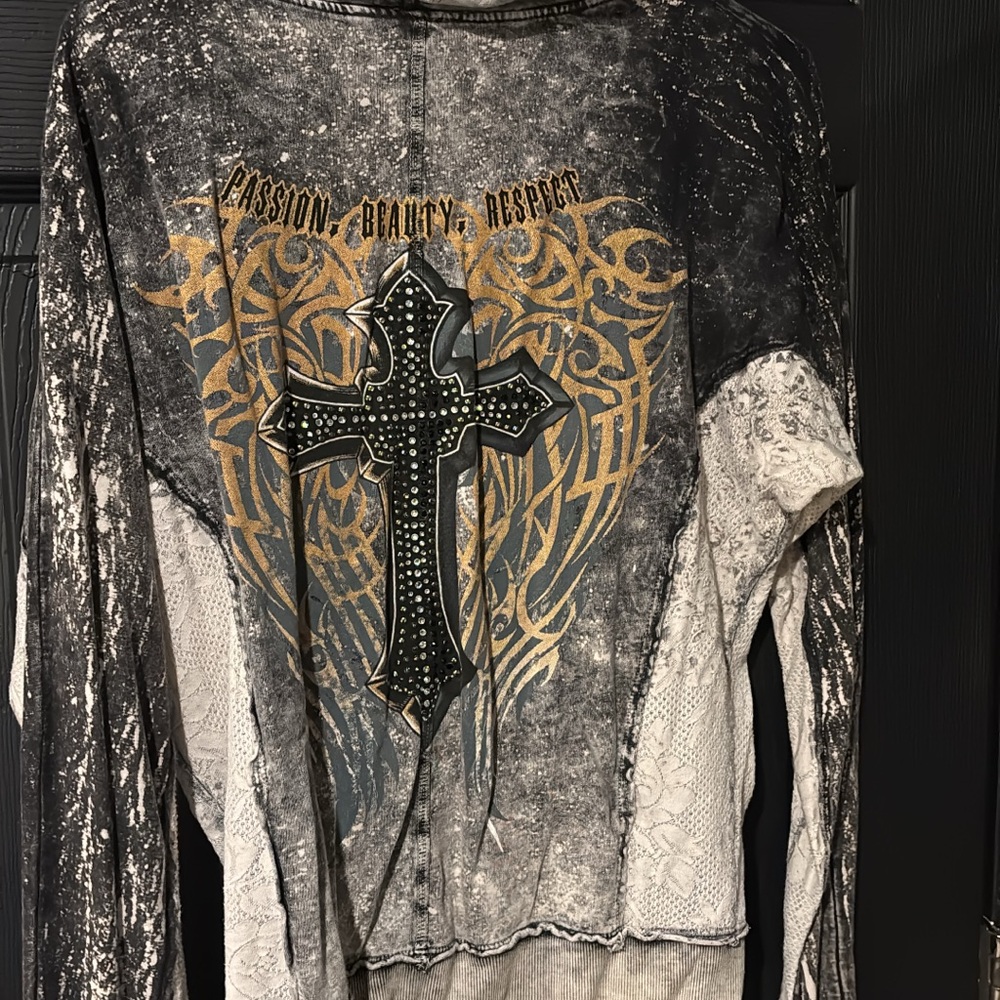 Crash & Burn Black and Gold Graphic Hoodie